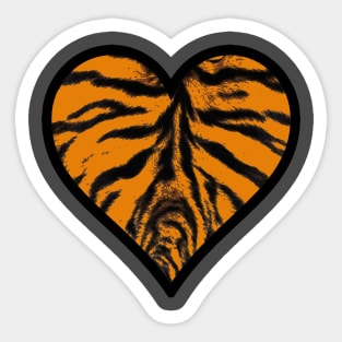 Tiger Stripe Heart Sticker